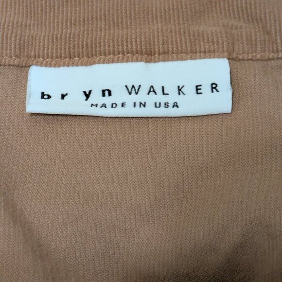 Bryn Walker Oversized Ribbed Knit Jacket Tan Button Front Ruched Drawstring Hem - Picture 4 of 7